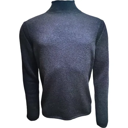 Navy Merino Baby-Kamel Pullover , Herren, Größe: XL - Roberto Collina - Modalova