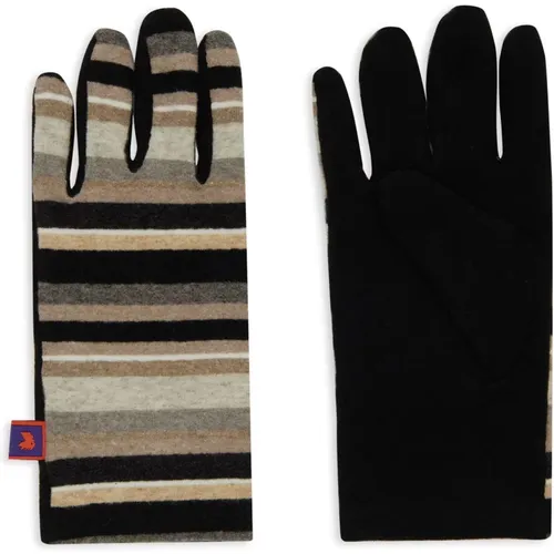 Gestreifte schwarze Fleece-Handschuhe für Herren - Gallo - Modalova