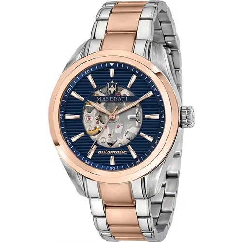 Stylish Automatic Watch with Steel Bracelet , male, Sizes: ONE SIZE - Maserati - Modalova