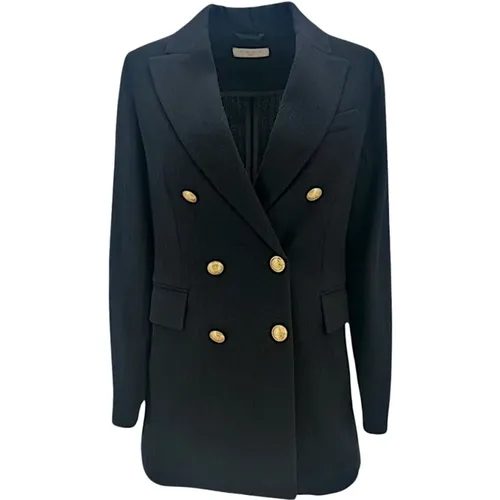 Double-breasted Jacket with Gold Buttons , female, Sizes: L - Circolo 1901 - Modalova