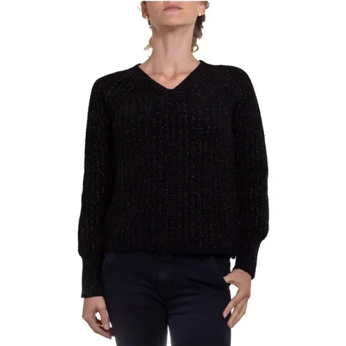 Glittery Sweatshirt , female, Sizes: S, XS, L, M - Replay - Modalova