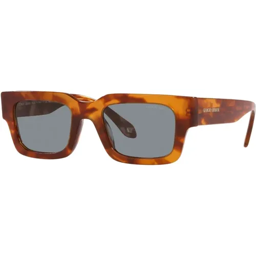 Havana/Blue Sunglasses AR 8184U , male, Sizes: 52 MM - Giorgio Armani - Modalova