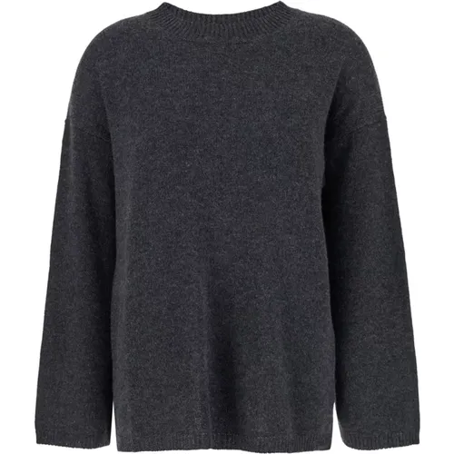 Kaschmir Rundhals Pullover Grau - allude - Modalova