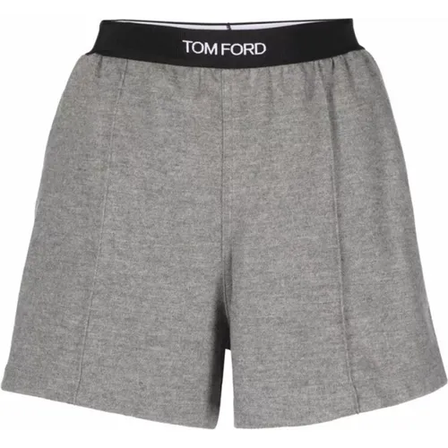 Logo-Taillenbund Kaschmir-Shorts - Tom Ford - Modalova