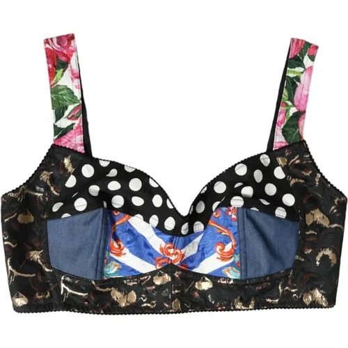 Blumiges Patchwork Crop Top - Dolce & Gabbana - Modalova