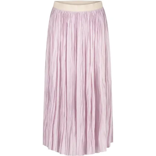 Pleated Satin A-Line Skirt , female, Sizes: XL, M, S, L - Roberto Collina - Modalova