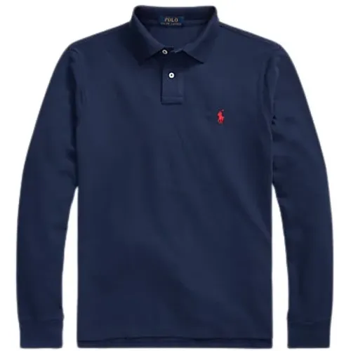 Marine Langarm Polo , Herren, Größe: M - Polo Ralph Lauren - Modalova