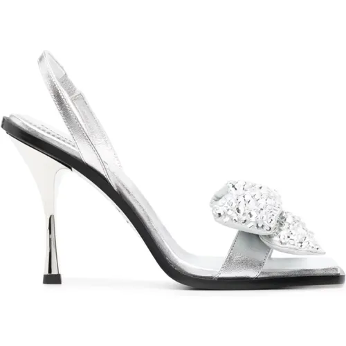 Silver Rhinestone High Heel Sandals , female, Sizes: 5 UK, 3 UK - Dsquared2 - Modalova