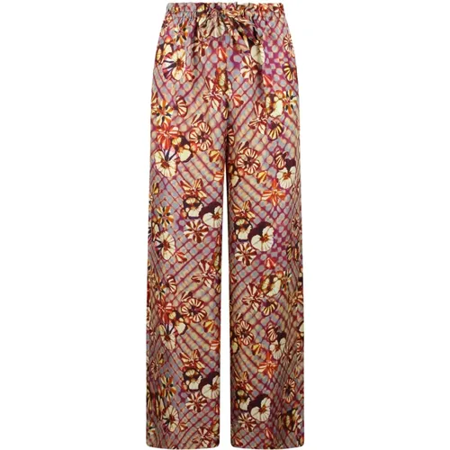 Floral Print High-Waist Silk Trousers , female, Sizes: 2XS - Ulla Johnson - Modalova