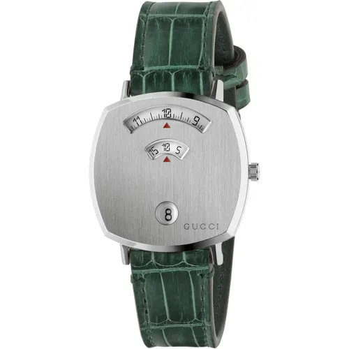 Steel Case, 3 Windows, Alligator Strap , female, Sizes: ONE SIZE - Gucci - Modalova