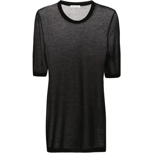 Schwarzes T-Shirt mit kurzen Ärmeln , Damen, Größe: S - Ami Paris - Modalova