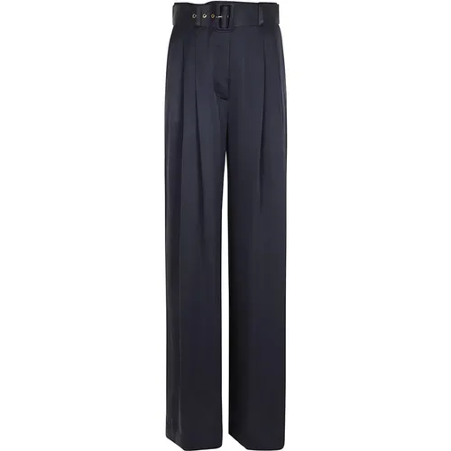 Navy Seiden Tuck Hose , Damen, Größe: XS - Zimmermann - Modalova