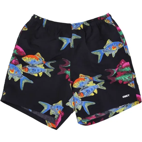 Bedruckte Fishbowl Shorts Schwarz - Obey - Modalova