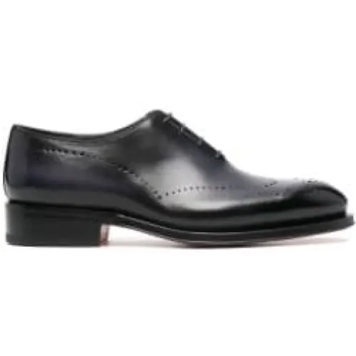 Lace-up Leather Brogue Shoes , male, Sizes: 10 UK - Santoni - Modalova
