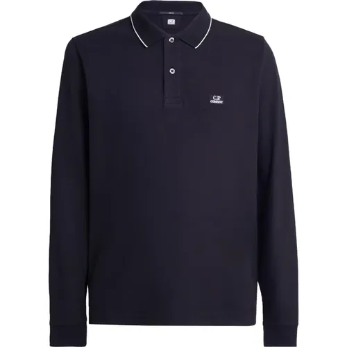 Slim Fit Polo-Shirt mit langen Ärmeln , Herren, Größe: XL - C.P. Company - Modalova