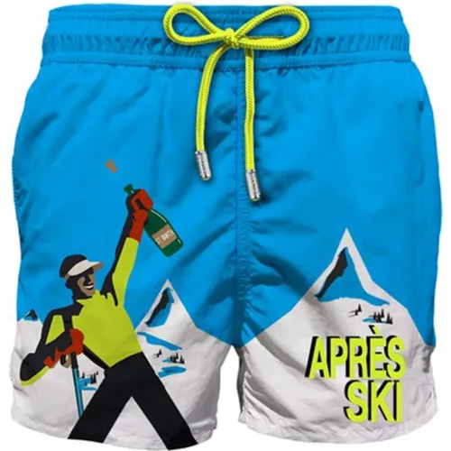 Apres Ski Champ Placed Print Shorts , Herren, Größe: 2XL - MC2 Saint Barth - Modalova
