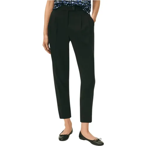 Gekürzte Feine Twill Crepe Straight-Leg Hose , Damen, Größe: M - Brooks Brothers - Modalova