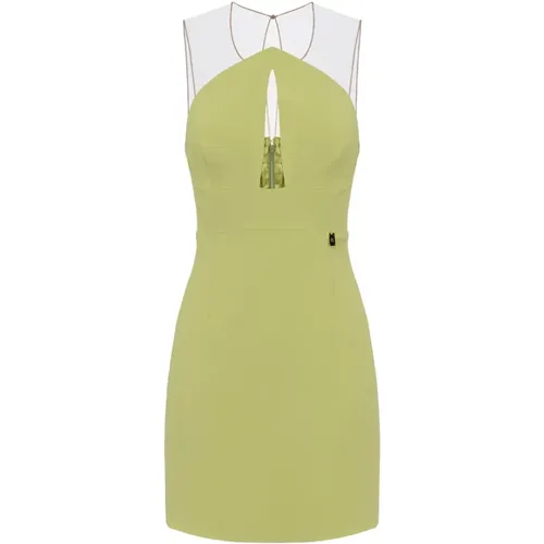 Pistachio Synthetic Dress , female, Sizes: S, M, L, XL - Elisabetta Franchi - Modalova