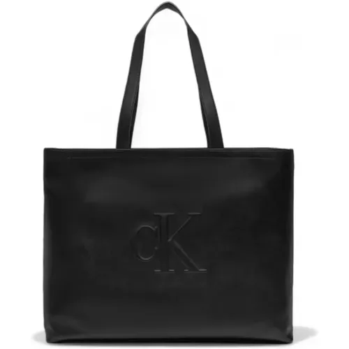 Slim Tote Deboss Collection Autumn/Winter , female, Sizes: ONE SIZE - Calvin Klein Jeans - Modalova