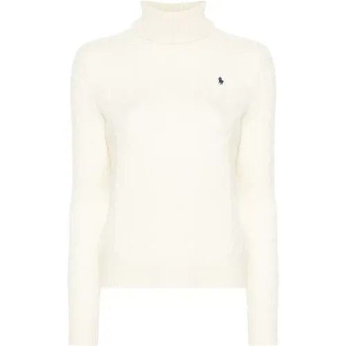 Weiße Gestrickter Pullover mit Polo Pony , Damen, Größe: XS - Polo Ralph Lauren - Modalova