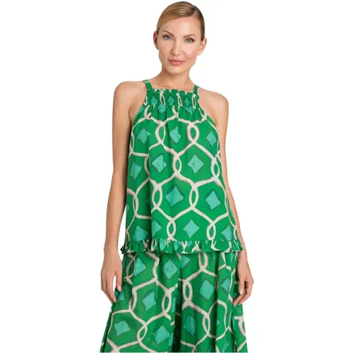 Grünes Top für Stilvolle Outfits , Damen, Größe: XS - Twinset - Modalova