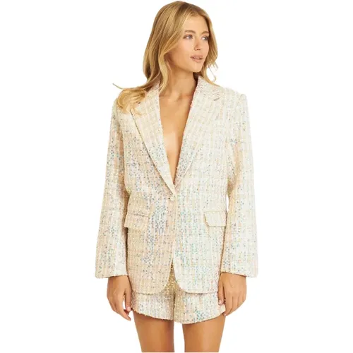 Sequin check blazer , female, Sizes: M, L, S - Alma en Pena - Modalova