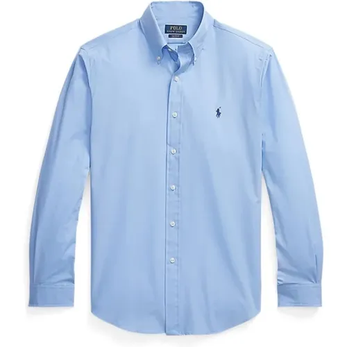 Blaues Polo-Shirt Custom Fit , Herren, Größe: M - Ralph Lauren - Modalova