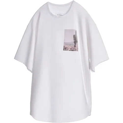 Weißes Oversized Tee mit Brustdruck - A.A. Spectrum - Modalova