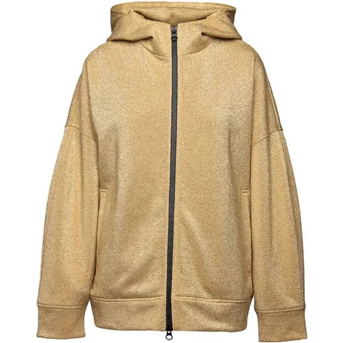 Lurex Long Sleeve Hoodie Sweatshirt , female, Sizes: XS, S - Douuod Woman - Modalova