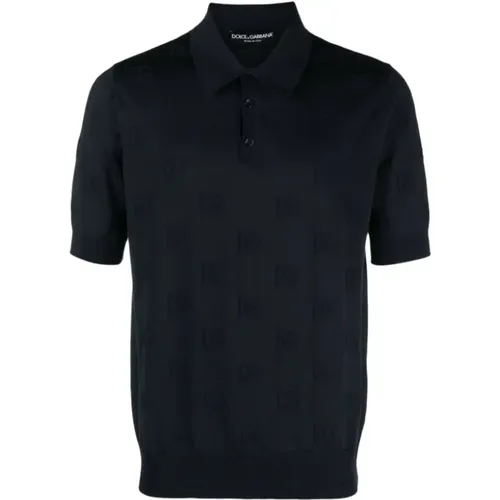 Silk Logo Polo Shirt , male, Sizes: XL, M, L - Dolce & Gabbana - Modalova