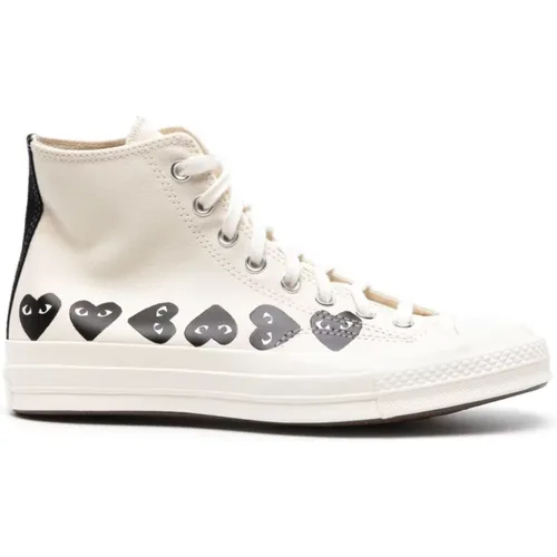 Weiße Sneakers mit 3,5 cm Absatz , Damen, Größe: 41 EU - Comme des Garçons Play - Modalova
