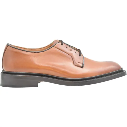 Derby Leather Flat Shoes Beechnut Burnished , male, Sizes: 7 UK, 8 UK - Tricker's - Modalova