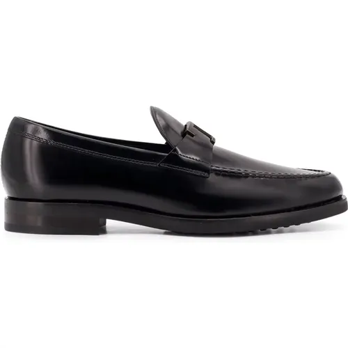 Schwarze Loafer Schuhe mit Gesteppten Profilen , Herren, Größe: 43 EU - TOD'S - Modalova