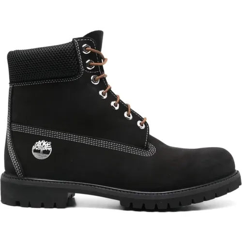 Schwarze Wasserdichte Wildleder Schnürstiefel , Herren, Größe: 43 EU - Timberland - Modalova