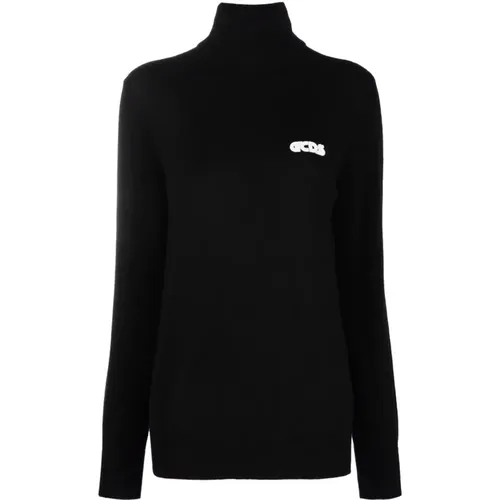 Einfacher Schwarzer Rollkragenpullover , Damen, Größe: XS - GCDS - Modalova