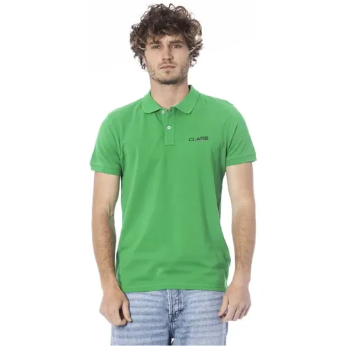 Grünes Baumwoll Polo Shirt Logo , Herren, Größe: L - Cavalli Class - Modalova