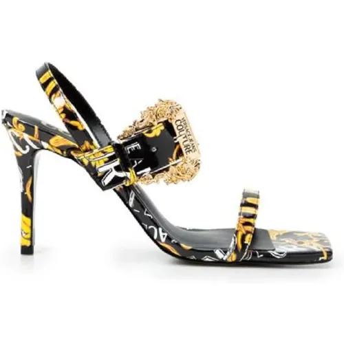 Barockdruck High Heel Sandalen - Größe 38 , Damen, Größe: 37 EU - Versace Jeans Couture - Modalova