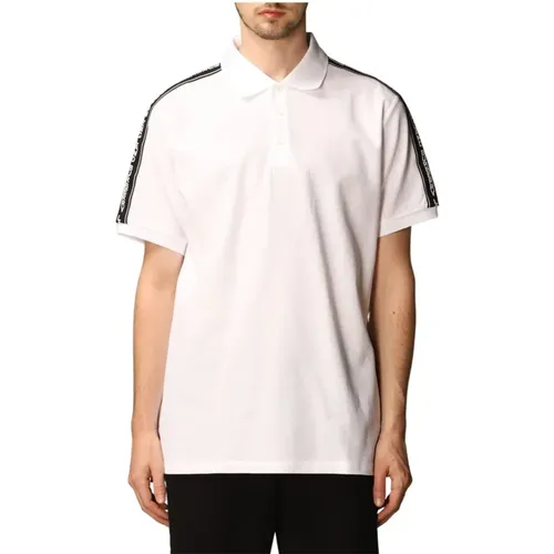 Weißes Poloshirt mit Gebogenem Logo , Herren, Größe: L - Burberry - Modalova