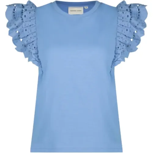 Schmetterlingsärmel Baumwoll-T-Shirt , Damen, Größe: XL - Fabienne Chapot - Modalova