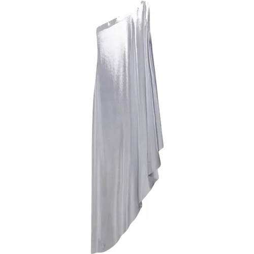 Metallic One-Shoulder Draped Dress , female, Sizes: S - Norma Kamali - Modalova