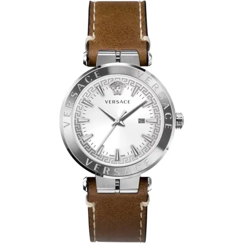 Aion Men's Watch Date Window Stainless Steel Bracelet , male, Sizes: ONE SIZE - Versace - Modalova