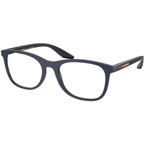 Blaue Rahmenbrille , Herren, Größe: 53 MM - Prada - Modalova