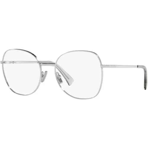 Silberne Brillenfassung , unisex, Größe: 56 MM - Miu Miu - Modalova