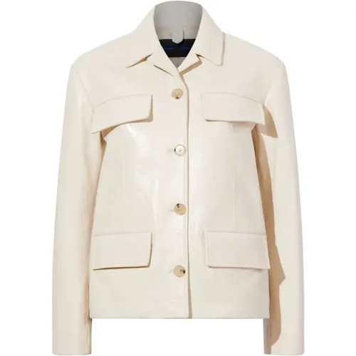Ecru Laquered Leather Roos Jacket , female, Sizes: XL - Proenza Schouler - Modalova