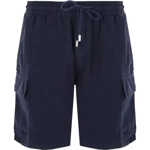 Blaue Leinen-Shorts mit elastischem Bund , Herren, Größe: L - Vilebrequin - Modalova