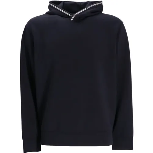 Sweater with Hood and Stripes , male, Sizes: L - Emporio Armani - Modalova