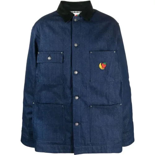 Denim Jacket with Logo Patch , male, Sizes: M, L - SKY High Farm - Modalova