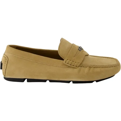 Suede Driver Moccasins Elegant Design , male, Sizes: 9 1/2 UK, 8 1/2 UK, 8 UK, 10 UK, 9 UK - Versace - Modalova