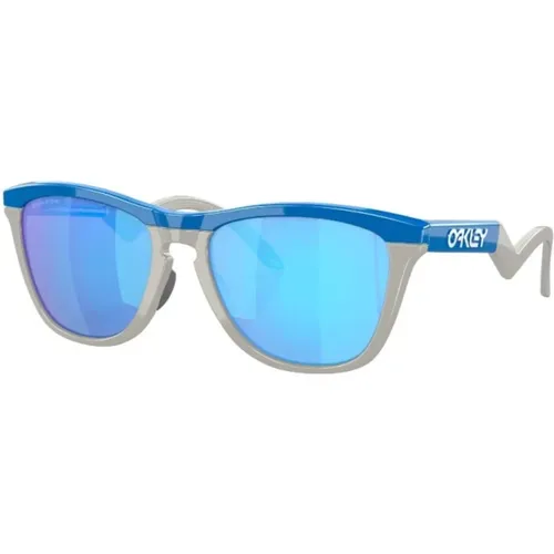 Quadratische Rahmen Verspiegelte Sonnenbrille Blau/Grau , unisex, Größe: ONE Size - Oakley - Modalova