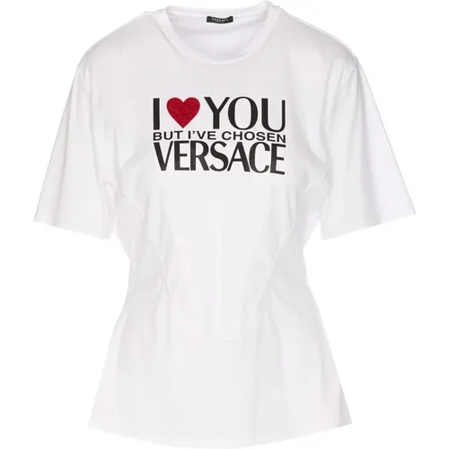 Weiße T-Shirts und Polos , Damen, Größe: S - Versace - Modalova